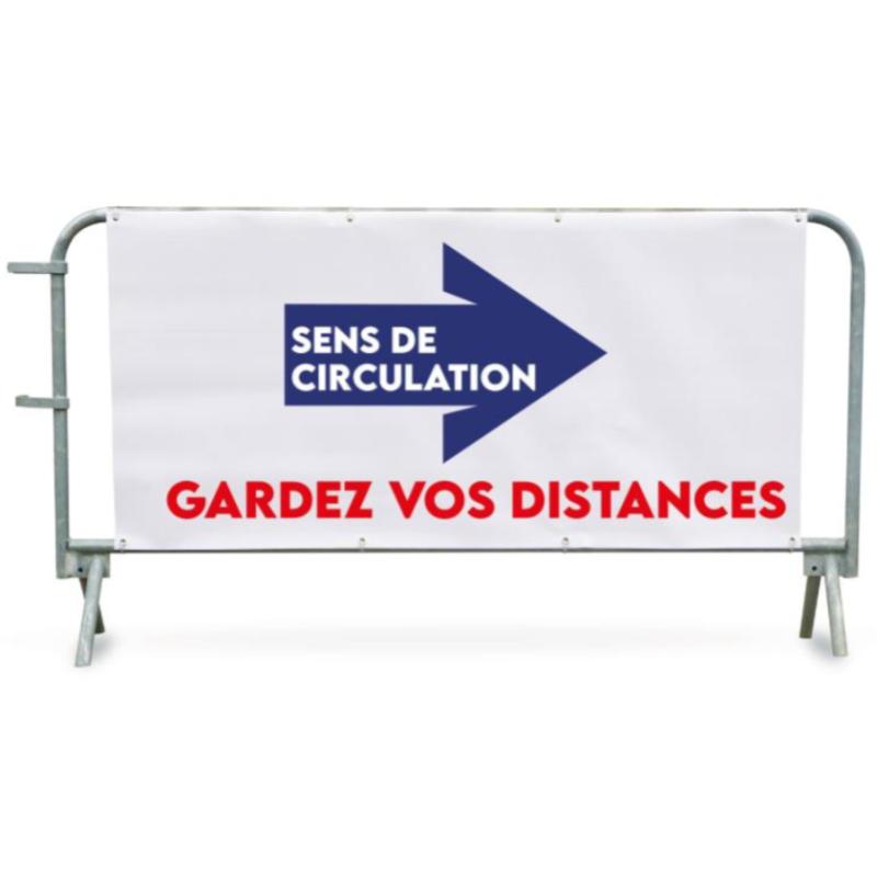 BÂCHE PVC DISTANCE DE SÉCURITÉ POUR BARRIÈRE DE POLICE