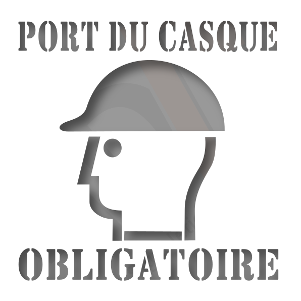 Pochoir port du casque texte