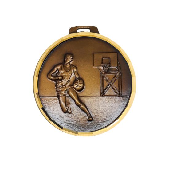 MÉDAILLE BASKET LAITON DIAMÈTRE 70MM