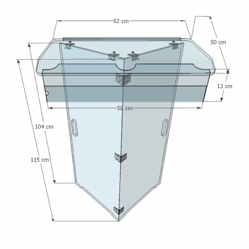 Pupitre pliable en plexiglas