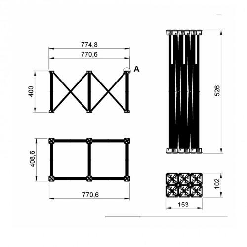 Pied pliant pour podium noir 2x1