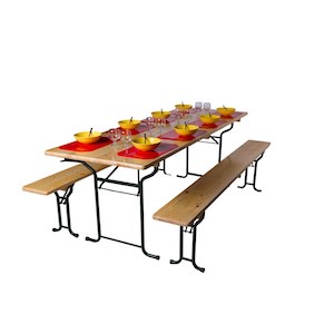 Ensemble table brasserie 220x70cm + 2 bancs brasserie