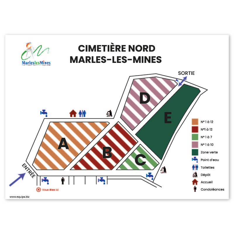 Plan d'orientation du cimetière sur-mesure