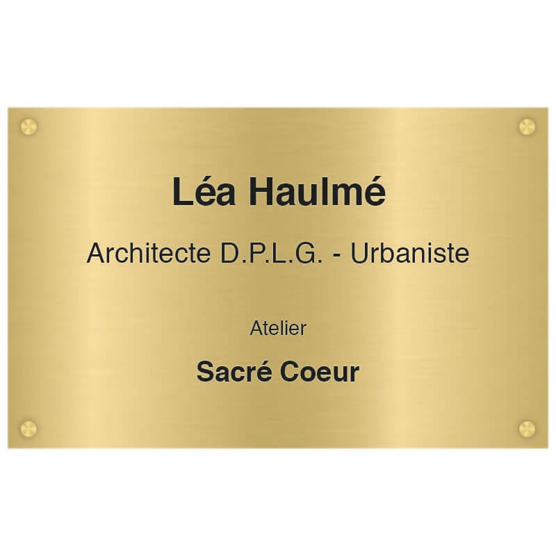 Plaque de profession architecte aluminium