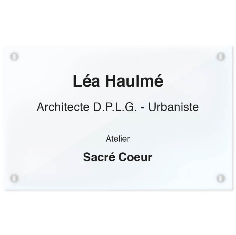 Plaque de profession architecte plexiglass