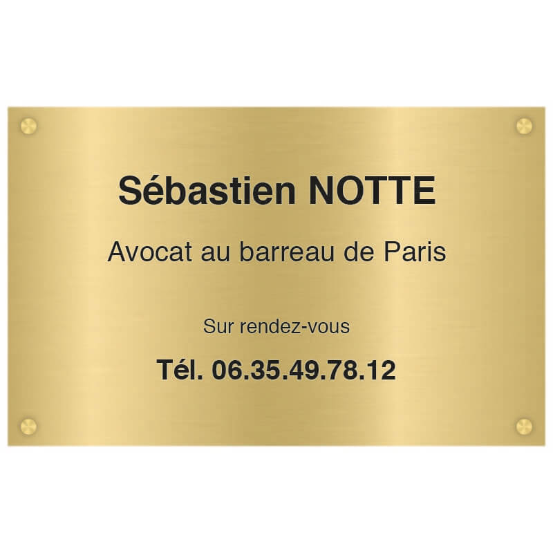 Plaque de profession avocat aluminium