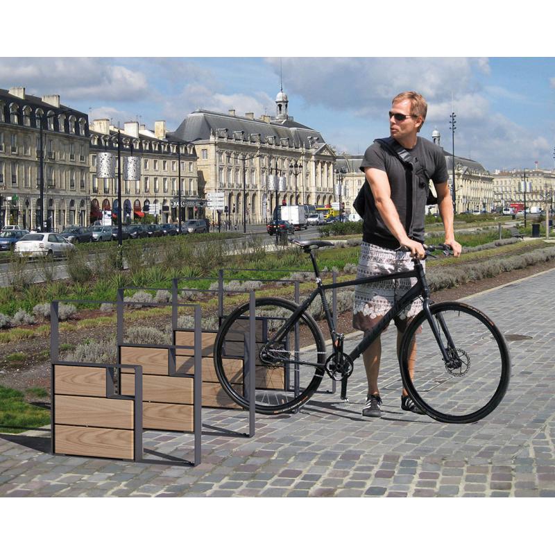 APPUI VÉLOS KUB ACIER ET BOIS