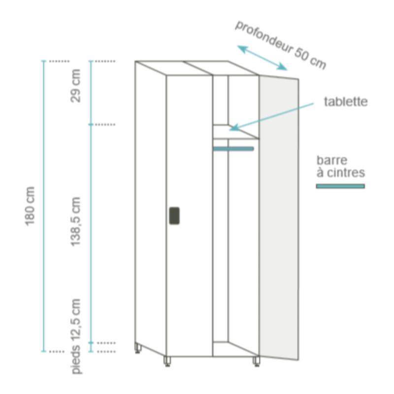 ARMOIRE INDUSTRIE PROPRE OU SALISSANTE EN TÔLE D'ACIER