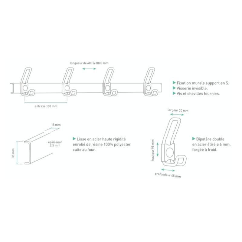 PORTE-MANTEAUX STANDARD PEINT